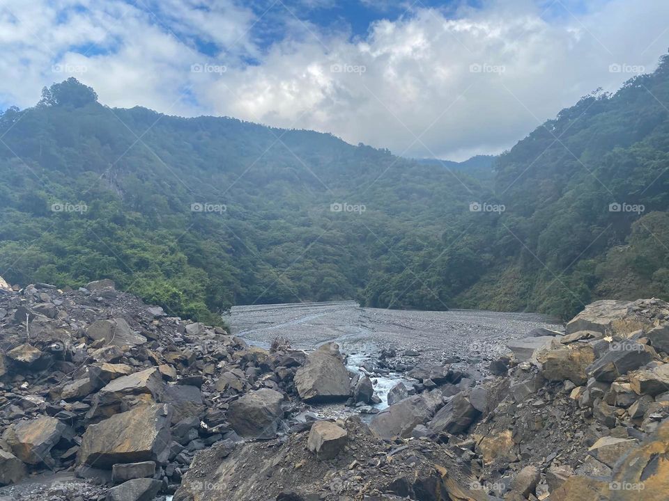 Beautiful mountain and river natural landscape