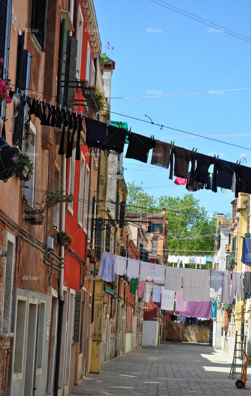 drying laundry in the Venice street