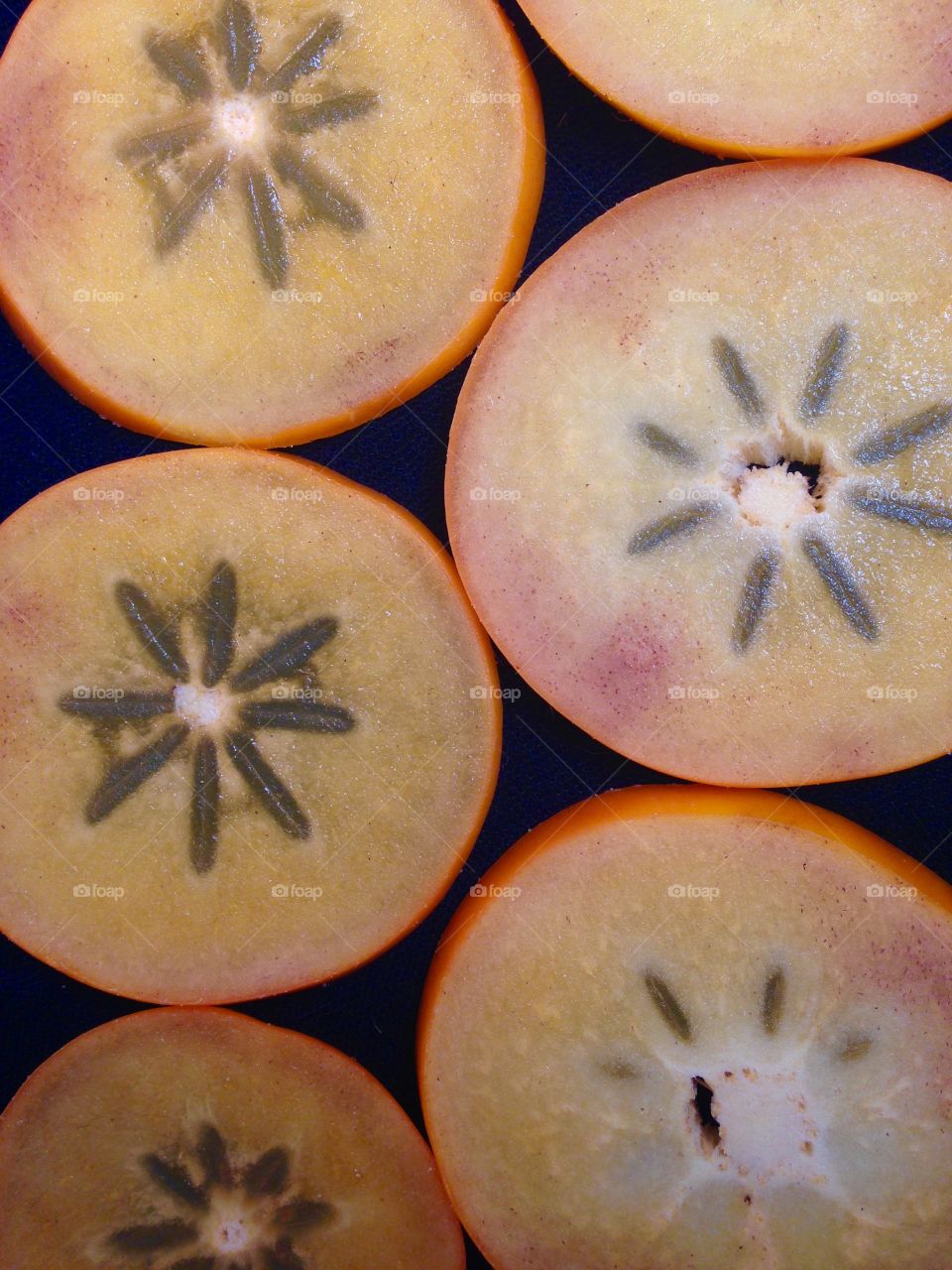 Persimmon pattern on black 