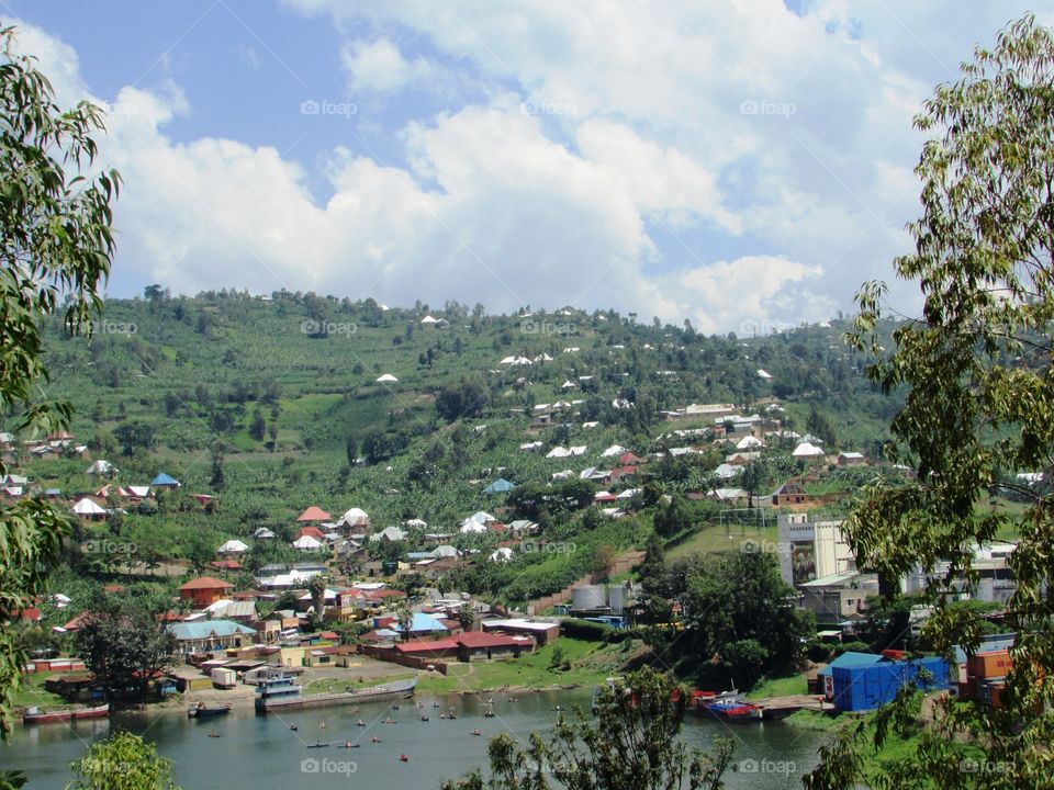 village near lake Kivu