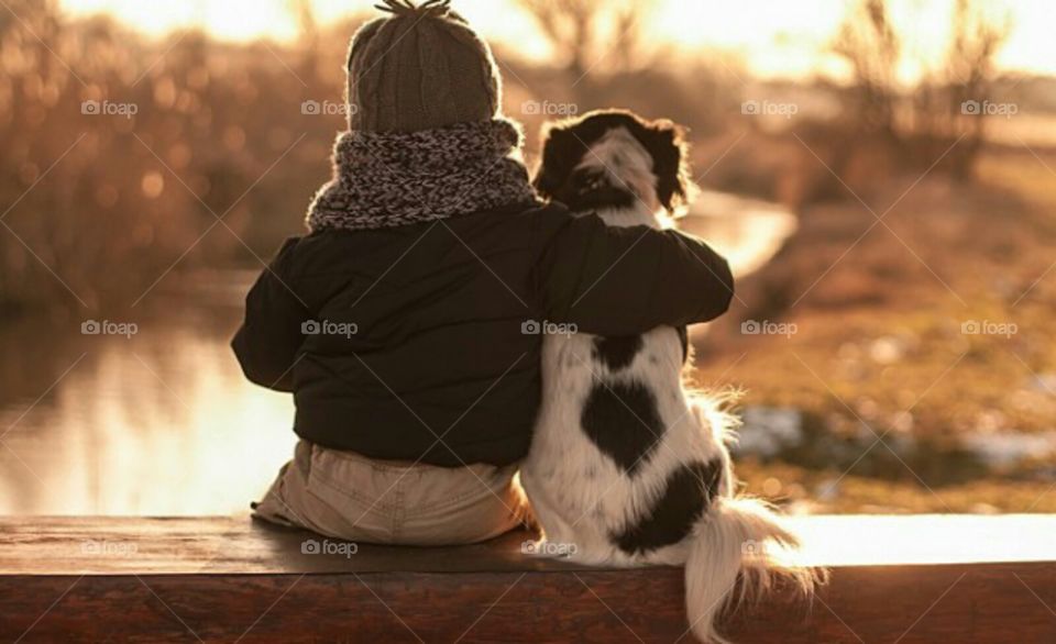 family moment of love with your dog