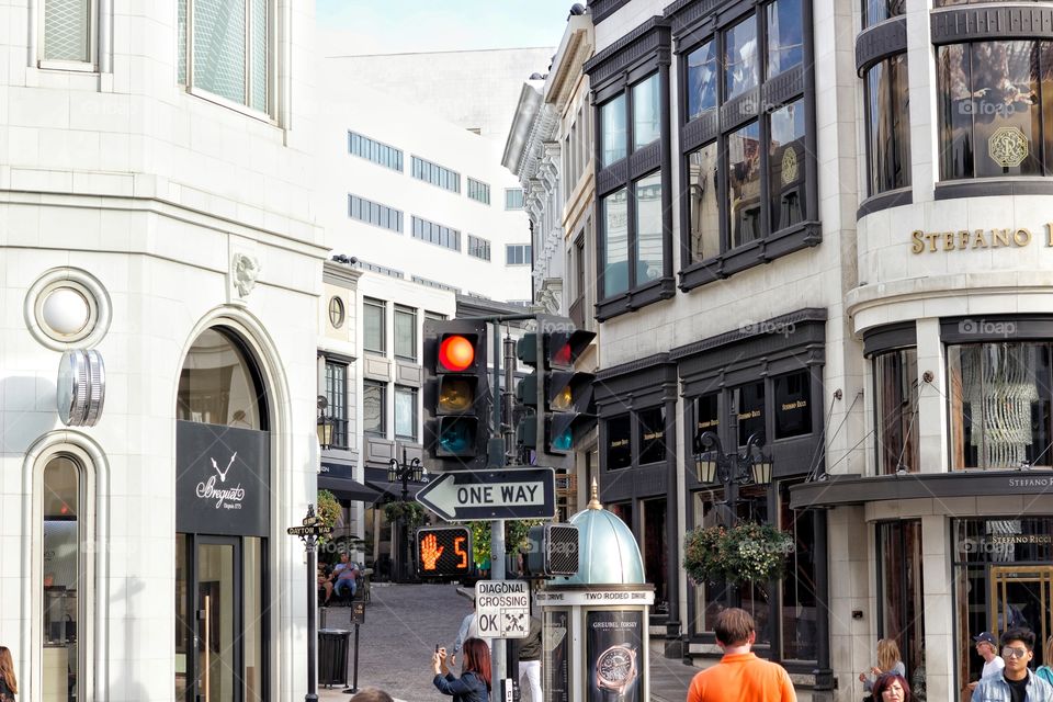 Rodeo Drive baby. City life at Rodeo Drive. Luxury shopping in Los Angeles California 