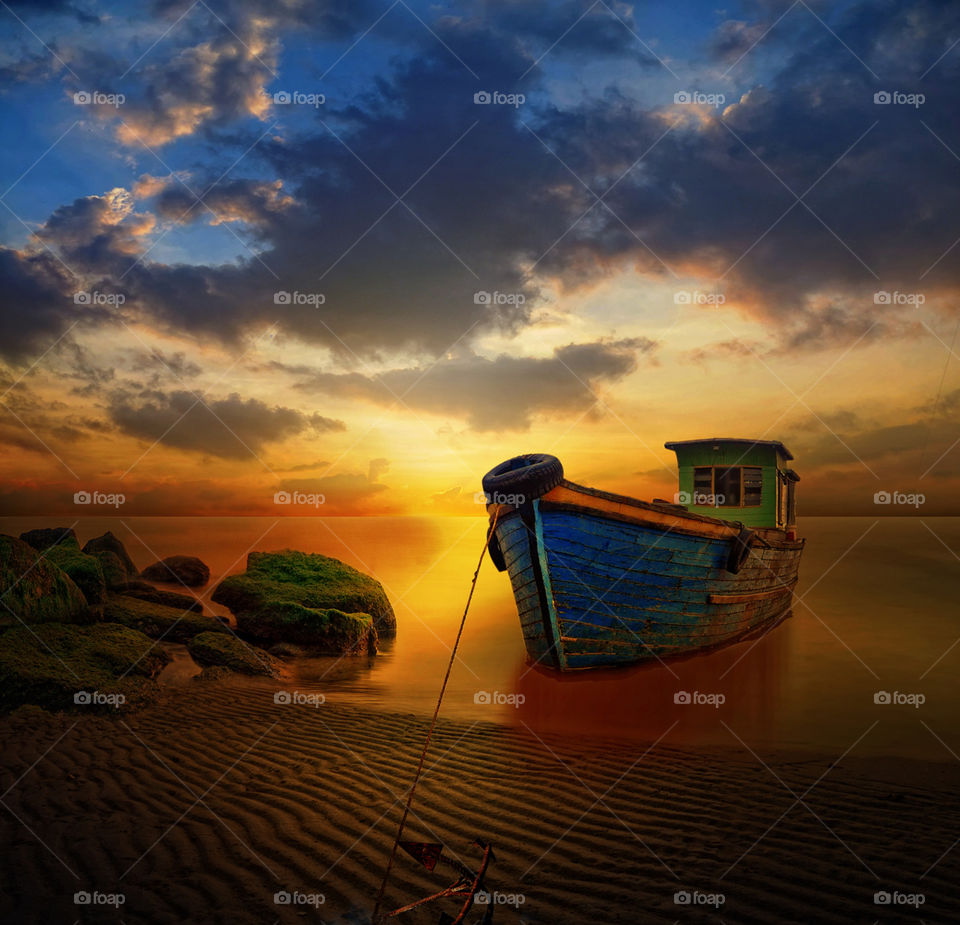 a boat at mahakam river