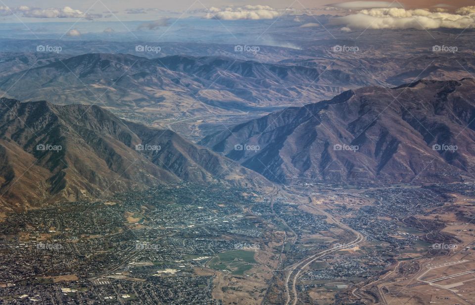 view of Utah from above - from the airplane