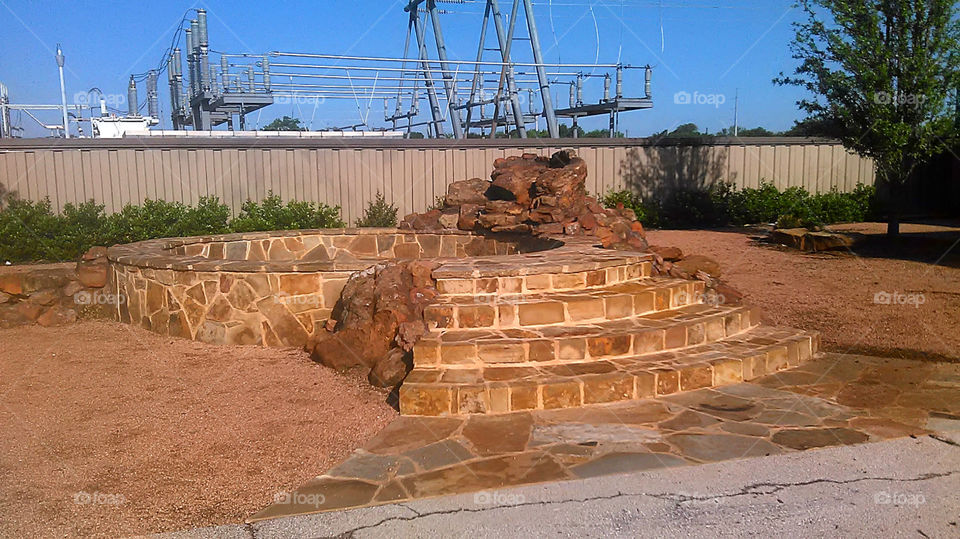 rock water fall. this is a rock water fall but they shut off the water to clean it