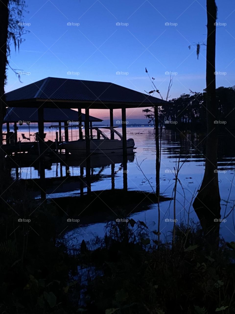 River boat house on the Saint John’s River, Florida USA