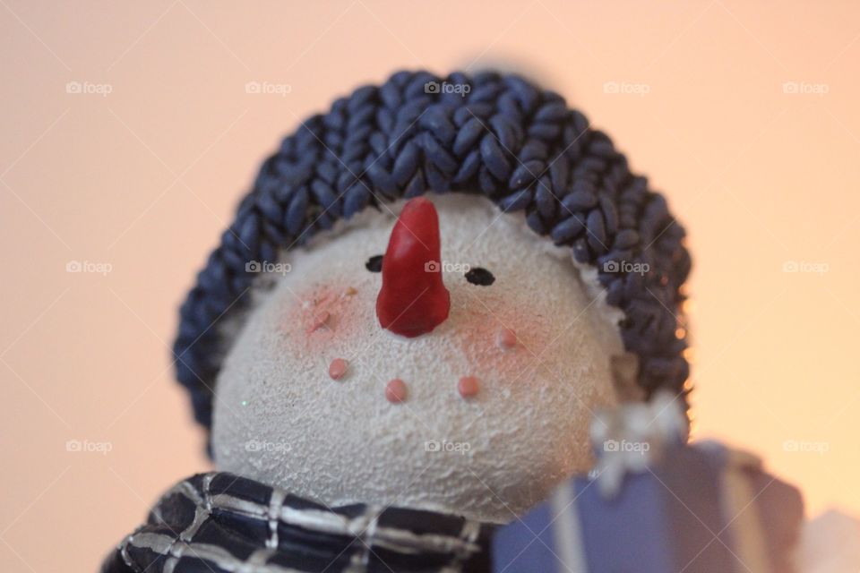 Closeup snowman Christmas decoration