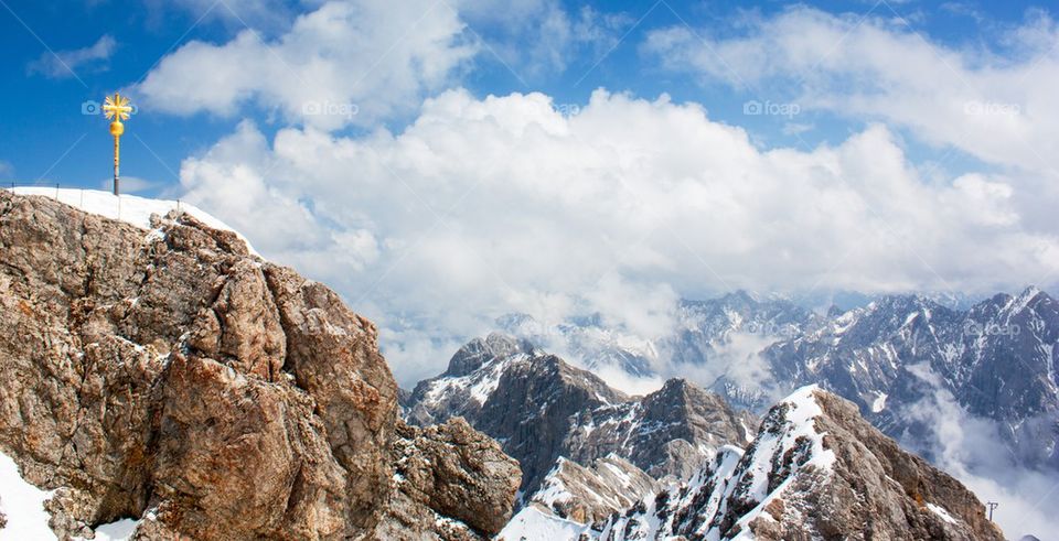 Zugspitze mountain during winter