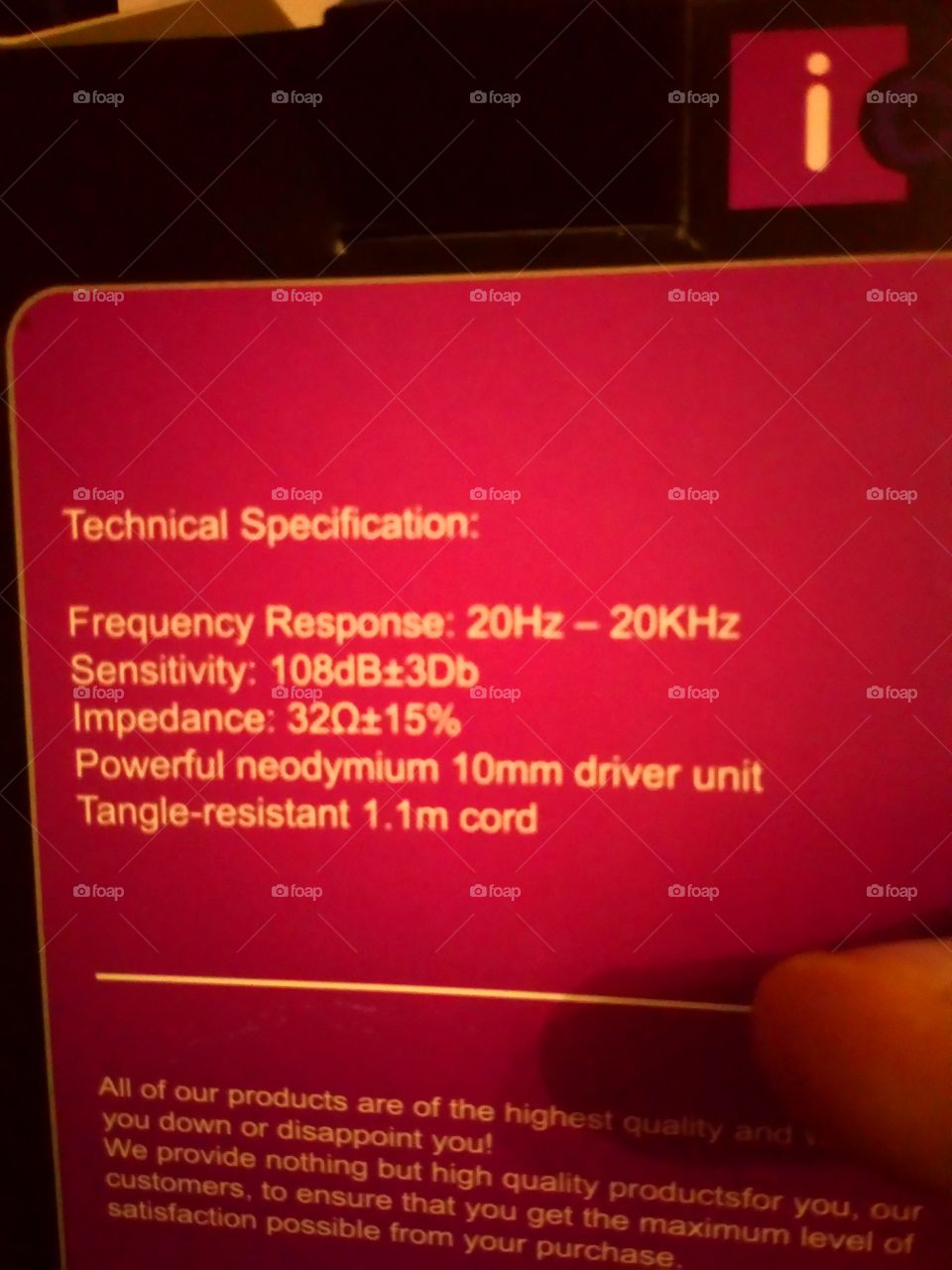 The box for my earphones