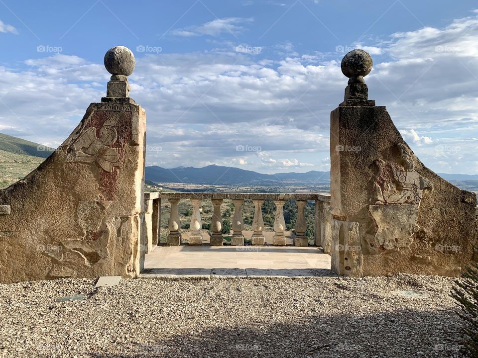 A suggestive and panoramic view from the gardens of a noble Umbrian villa on the Spoleto valley.