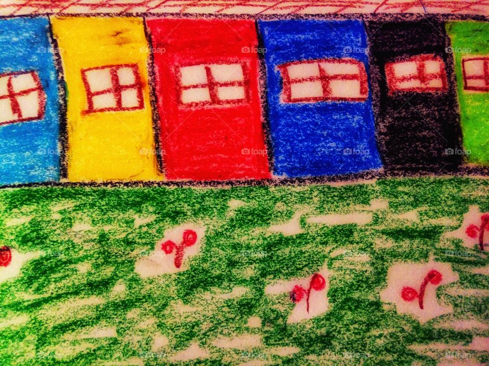 colorful door illustration