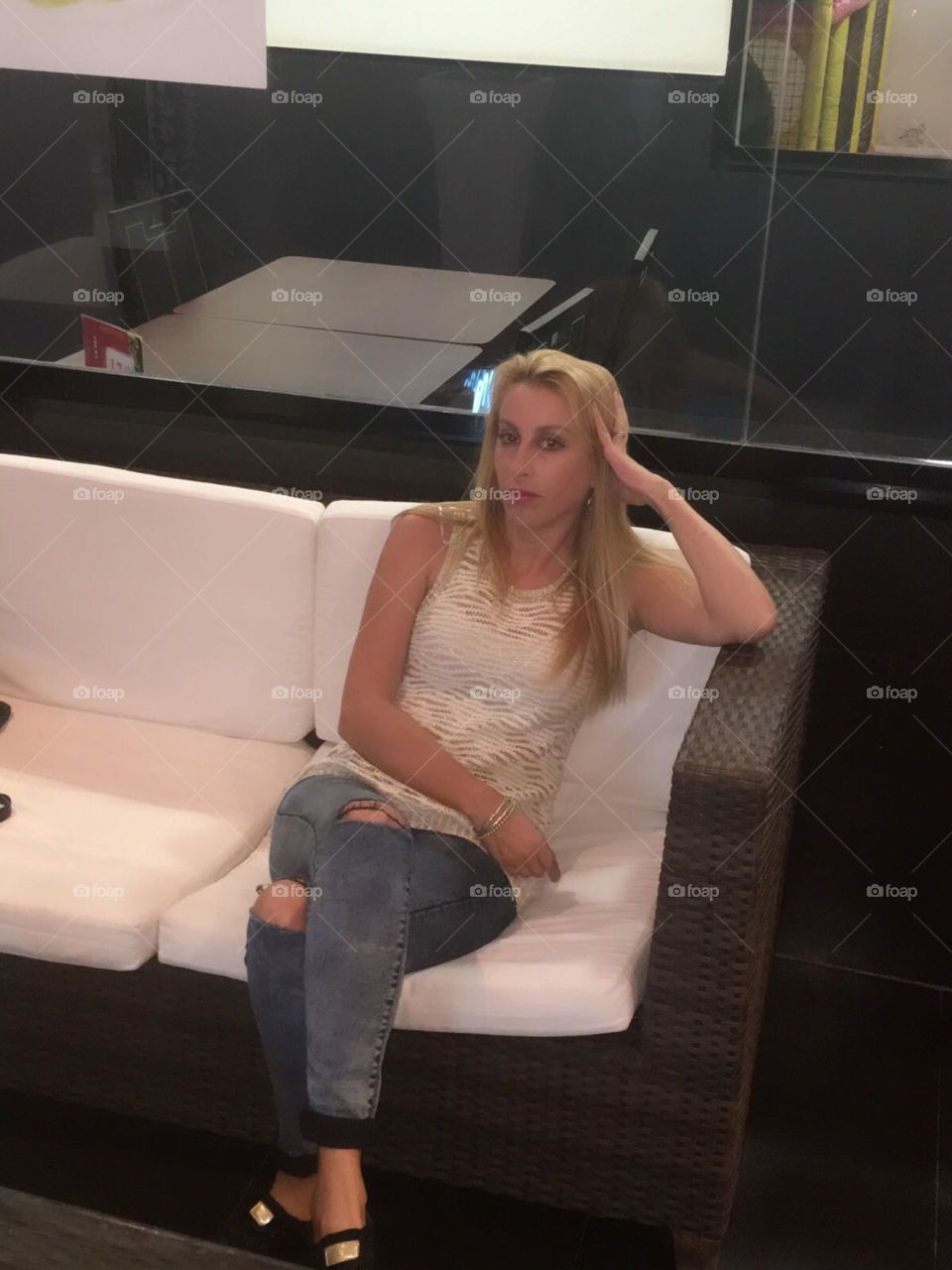 I Sitting and relaxing on the sofa