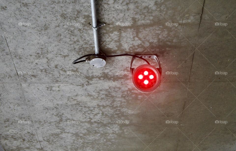 A red LED light.