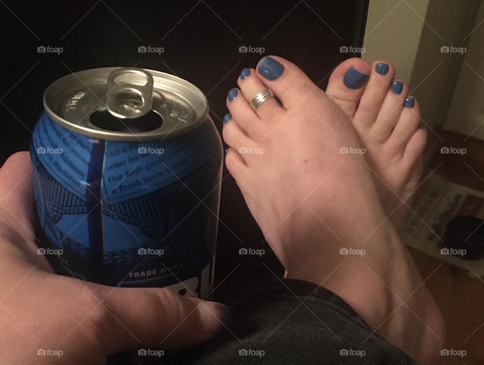 My favourite sterling silver toe ring on my left foot, never comes off, except to clean it, or myself