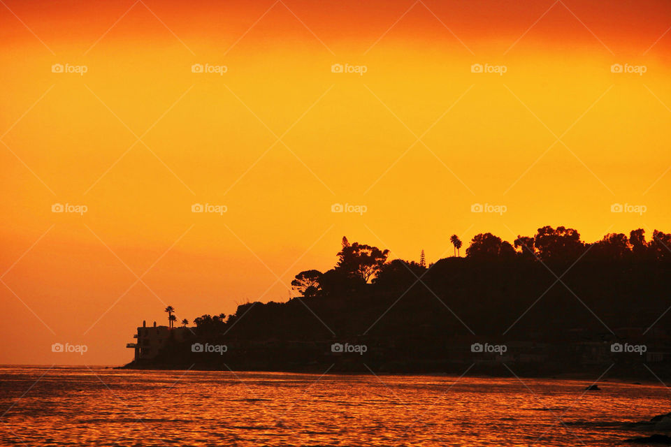 beach sunset clouds orange sky by gtmagoo57