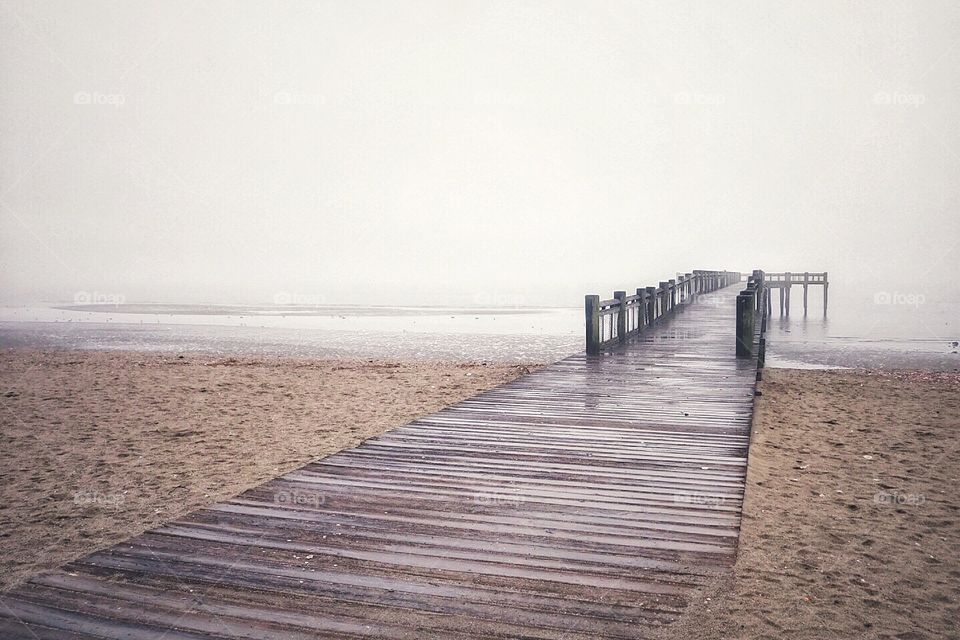 Foggy beach