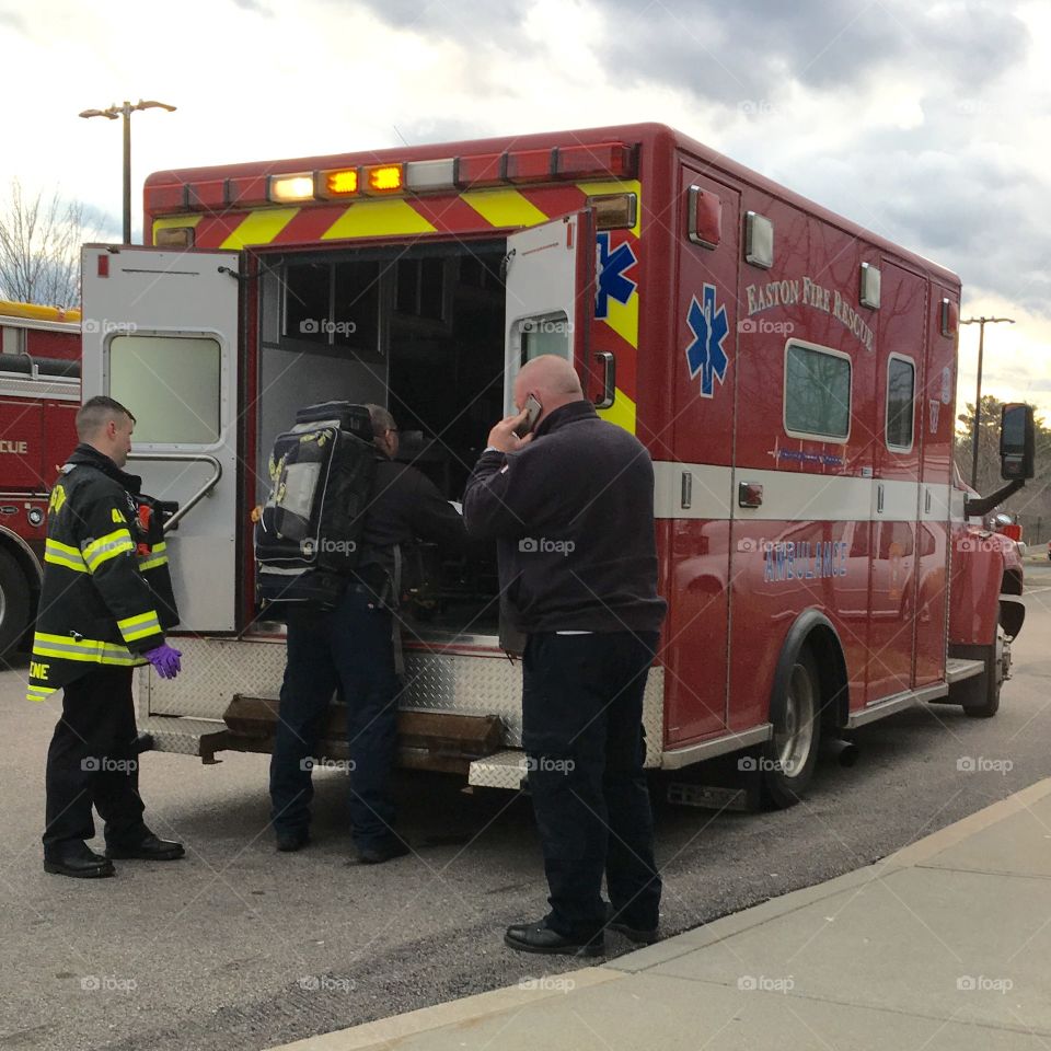 Ambulance Arrives To Get Patient