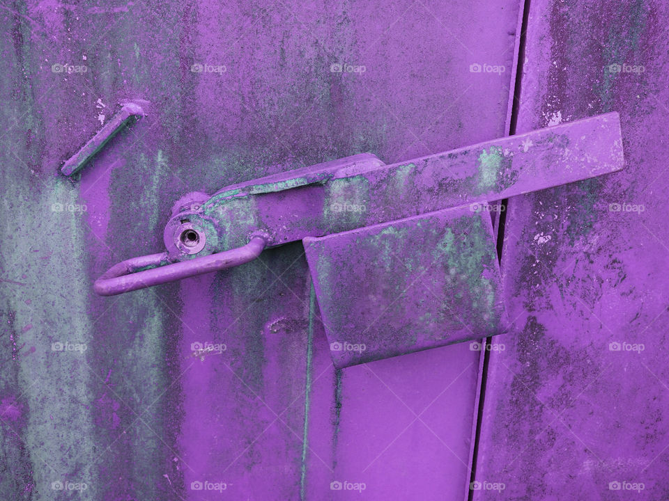 Old purple door lock