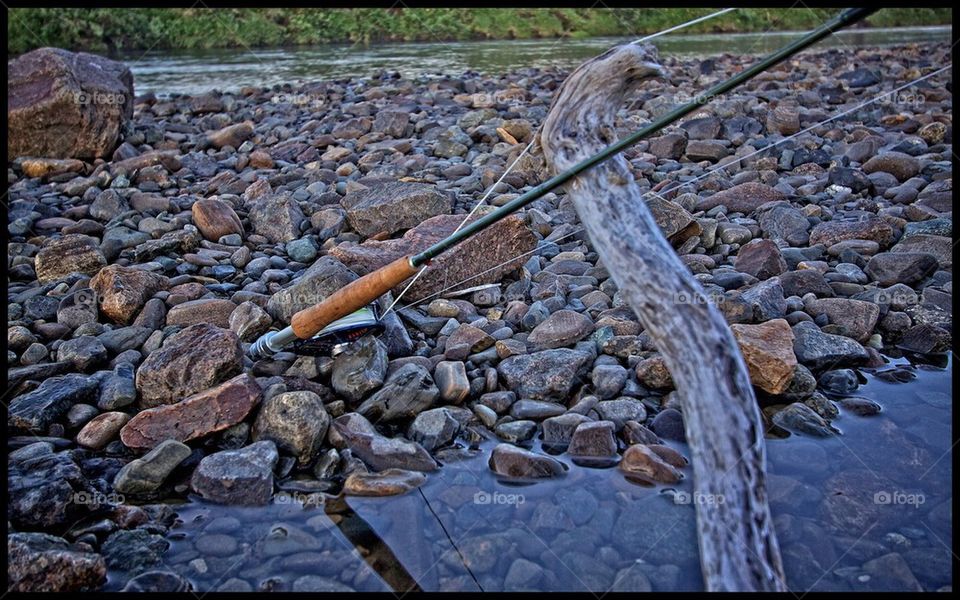 Rod in a river