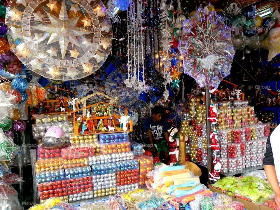 store selling christmas decors. store in manila city in the philippines selling christmas decorations