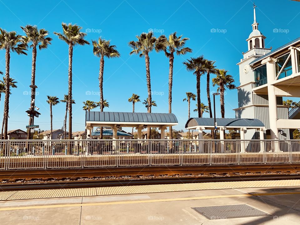 Buena Park Train Station circa Spring 2019. Buena Park, California 