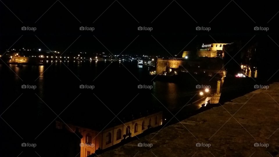 Valletta harbour by night