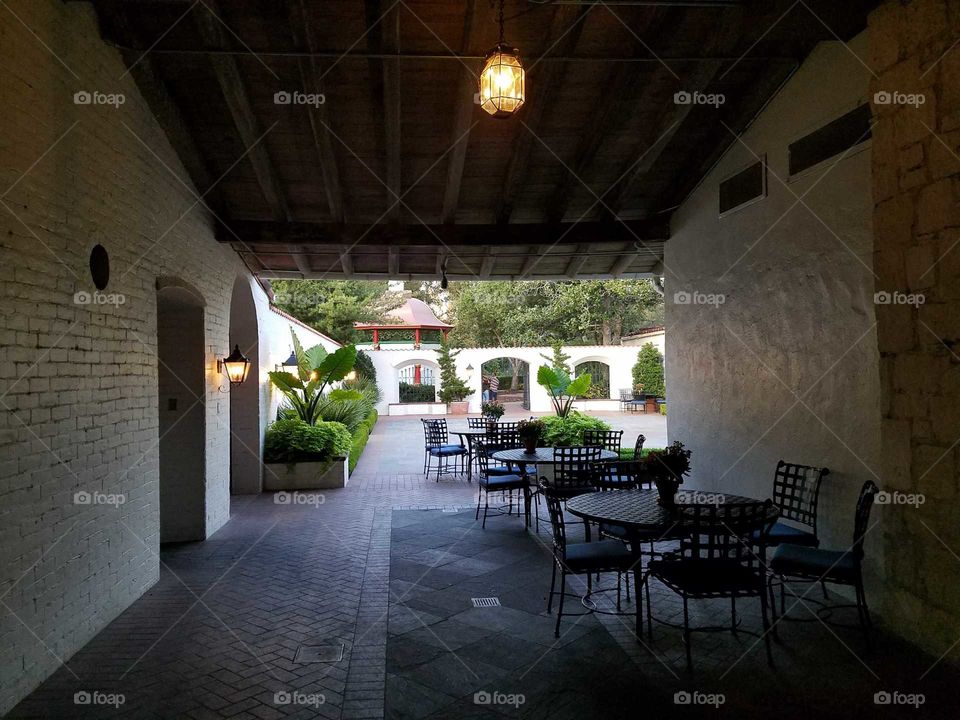 Spanish architecture historical building Dallas Arboretum