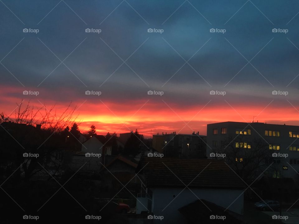 Sunset in Zagreb