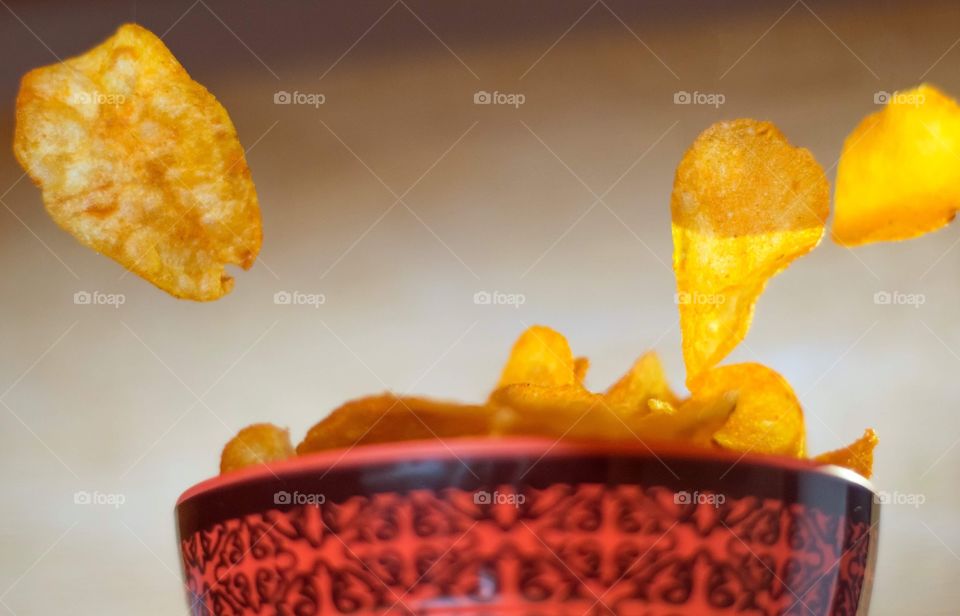 Flying chips crisps