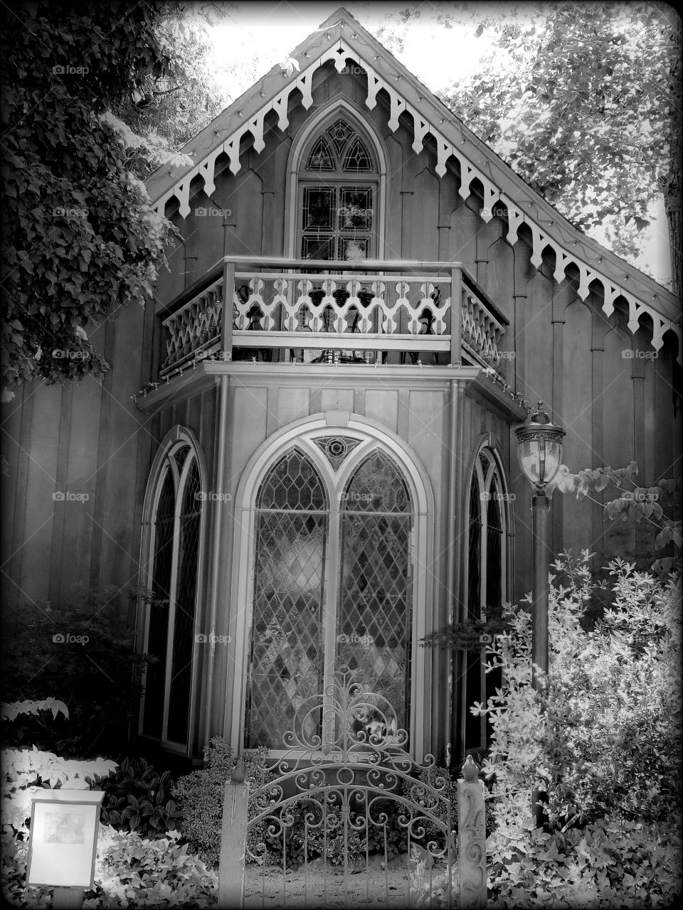 B & W house with detail