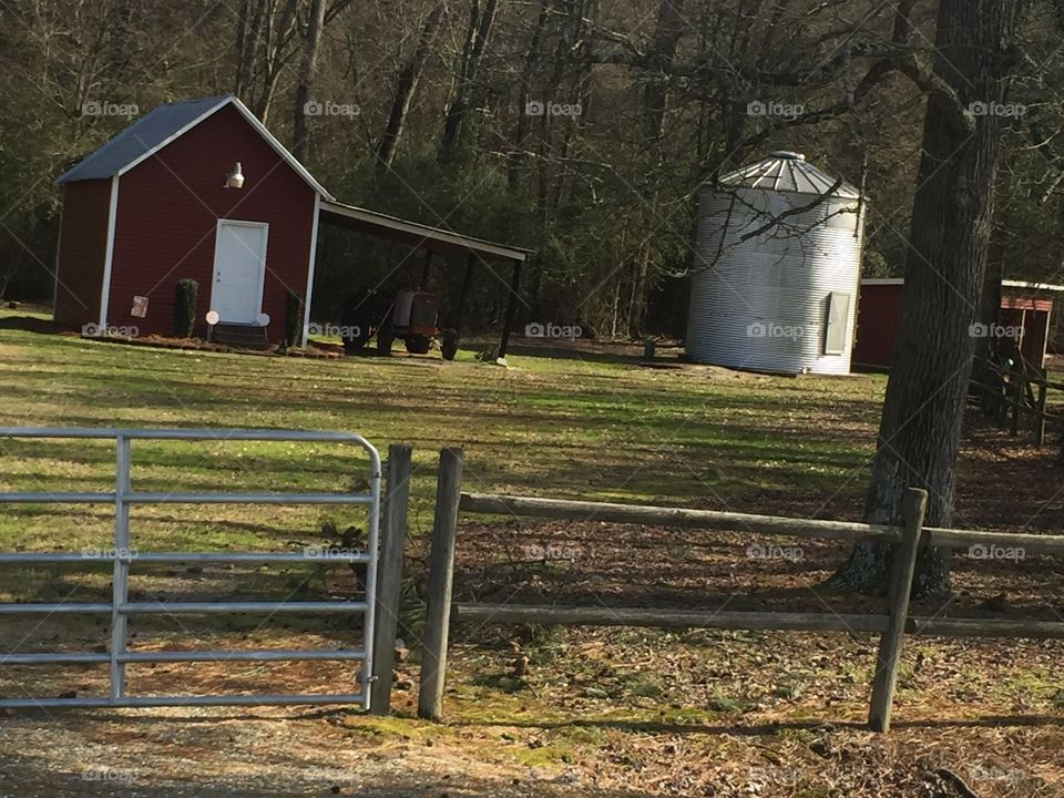 Silo and a barn