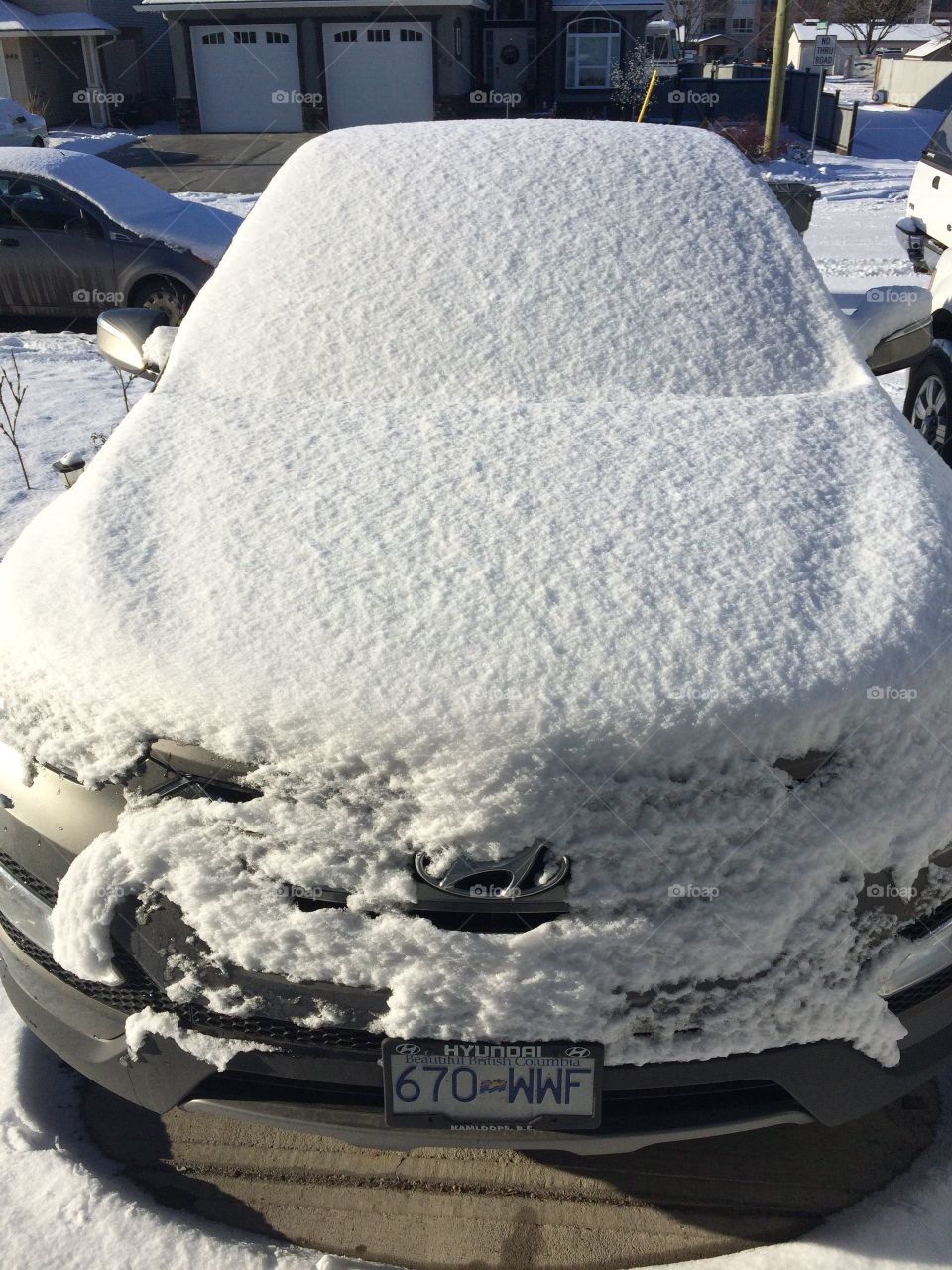 Car after nighttime snowfall! 