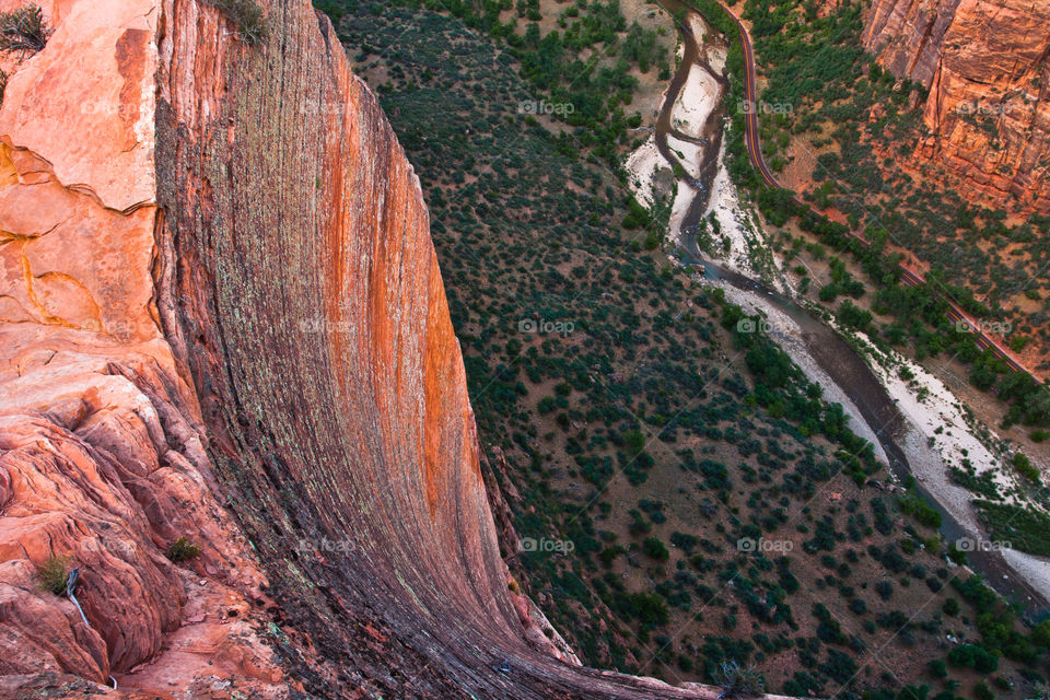Look down from cliff