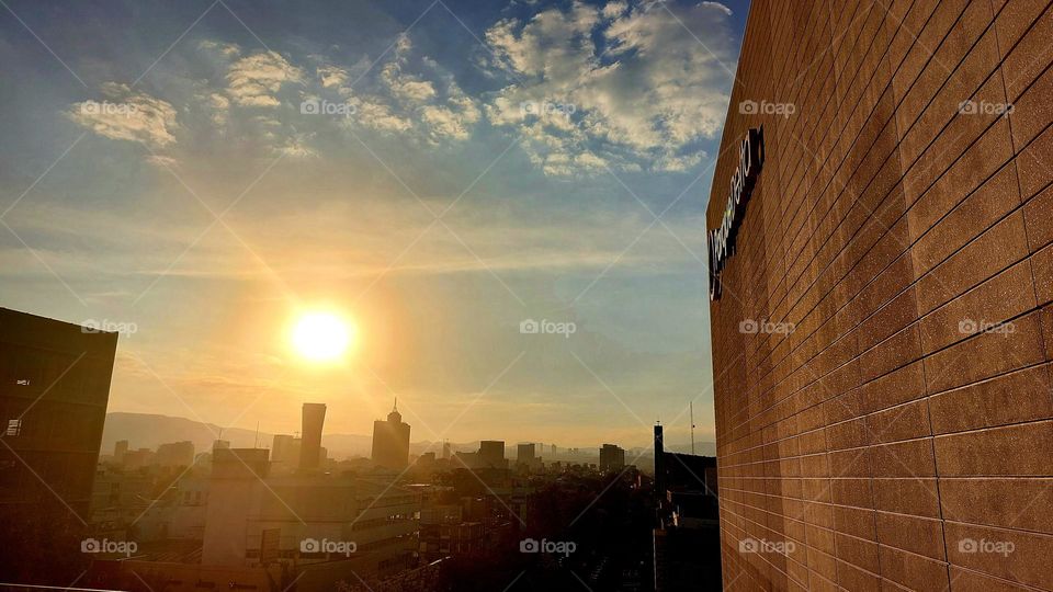 atardecer en la ciudad de México.