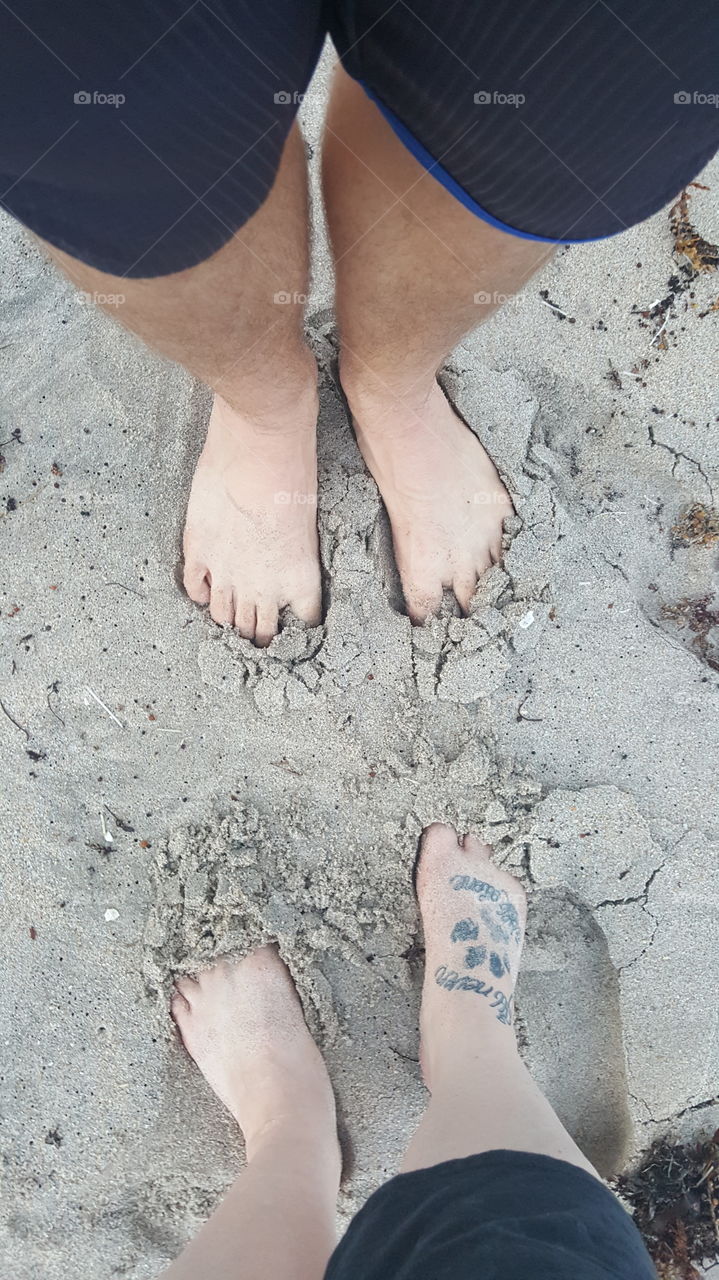 Feet in the sand