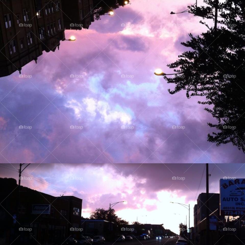 Chicago Sunset and Purple Rain