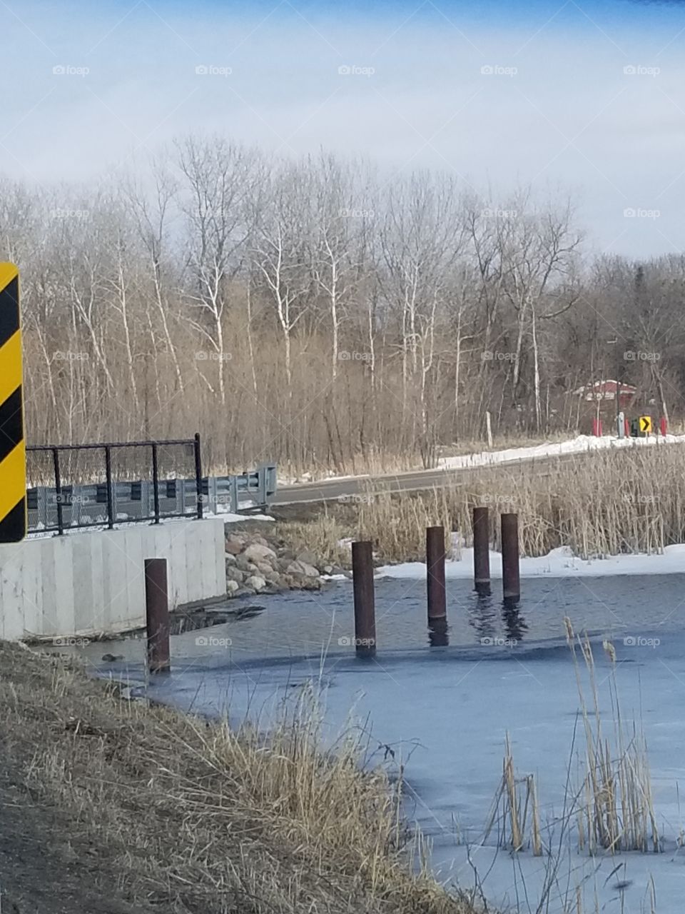 Water down the culvert