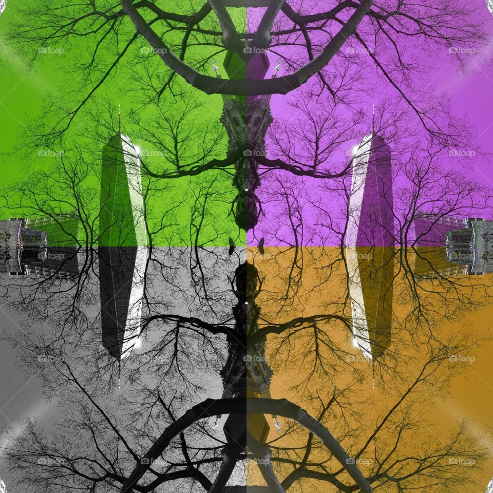 Freedom Tower as seen from lower Manhattan in the sunlight