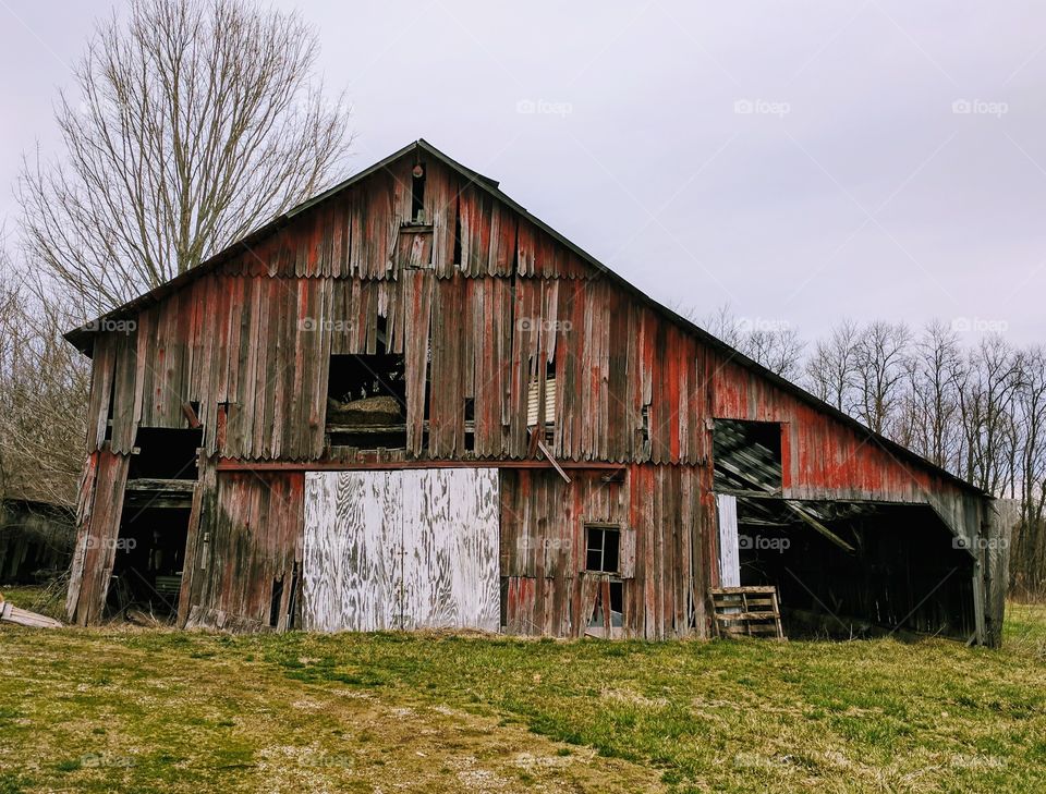 old red barn
