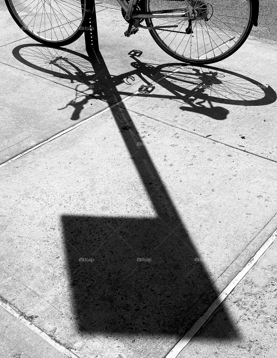 The shadow of the bike