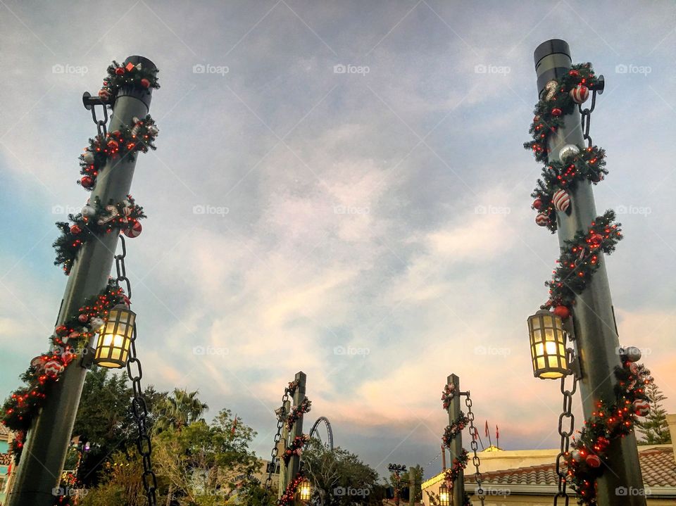 Decorated bridge at Seaworld 