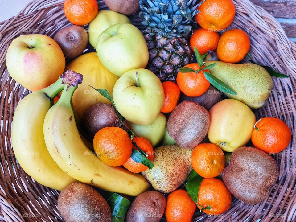 basket of healthy winter fruit