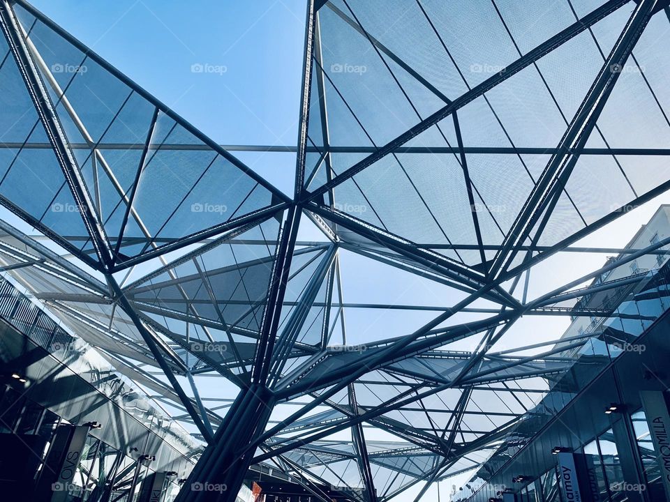 Sun shades on Garibaldi train station Napoli