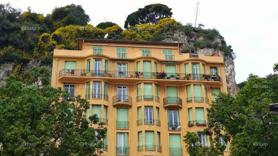 A building near a hill in Nice, France