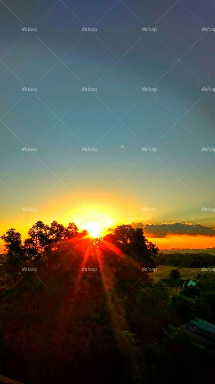 Sunset, Sun, Dawn, Landscape, Sky