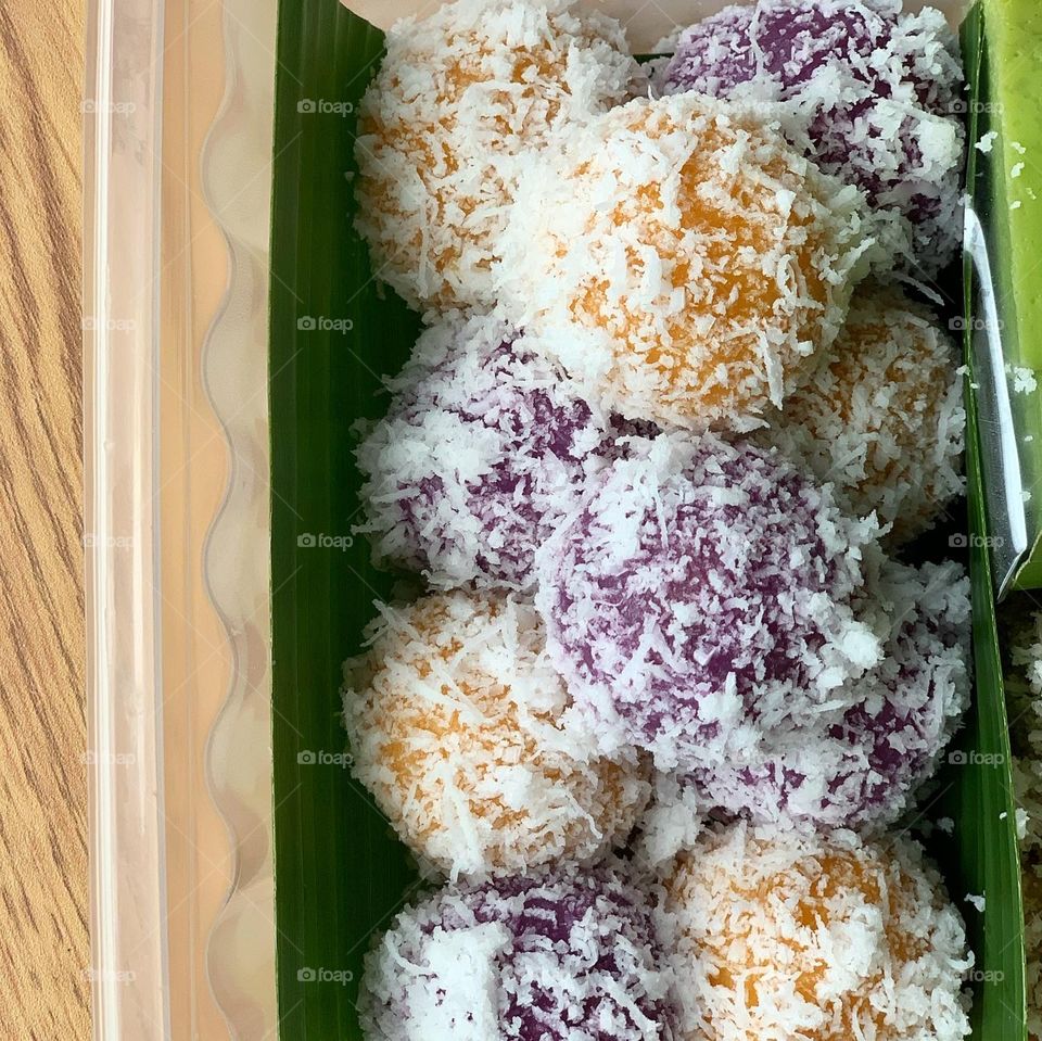 Fresh Nonya kueh with kueh salat kueh kosui and ondeh ondeh