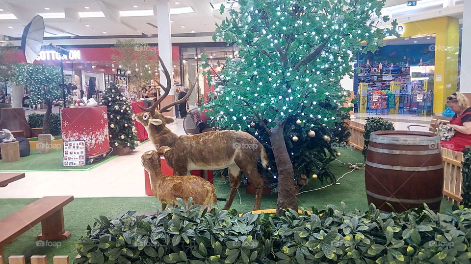 Christmas decoration in shopping mall.