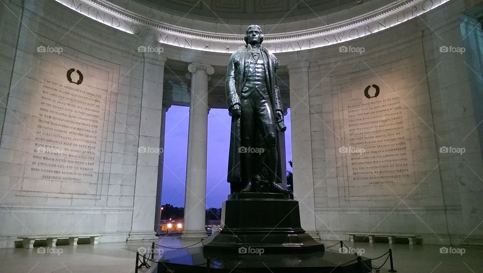 Jefferson Memorial at dusk. DC