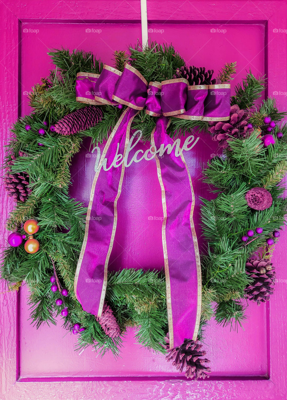 Pink Christmas welcome