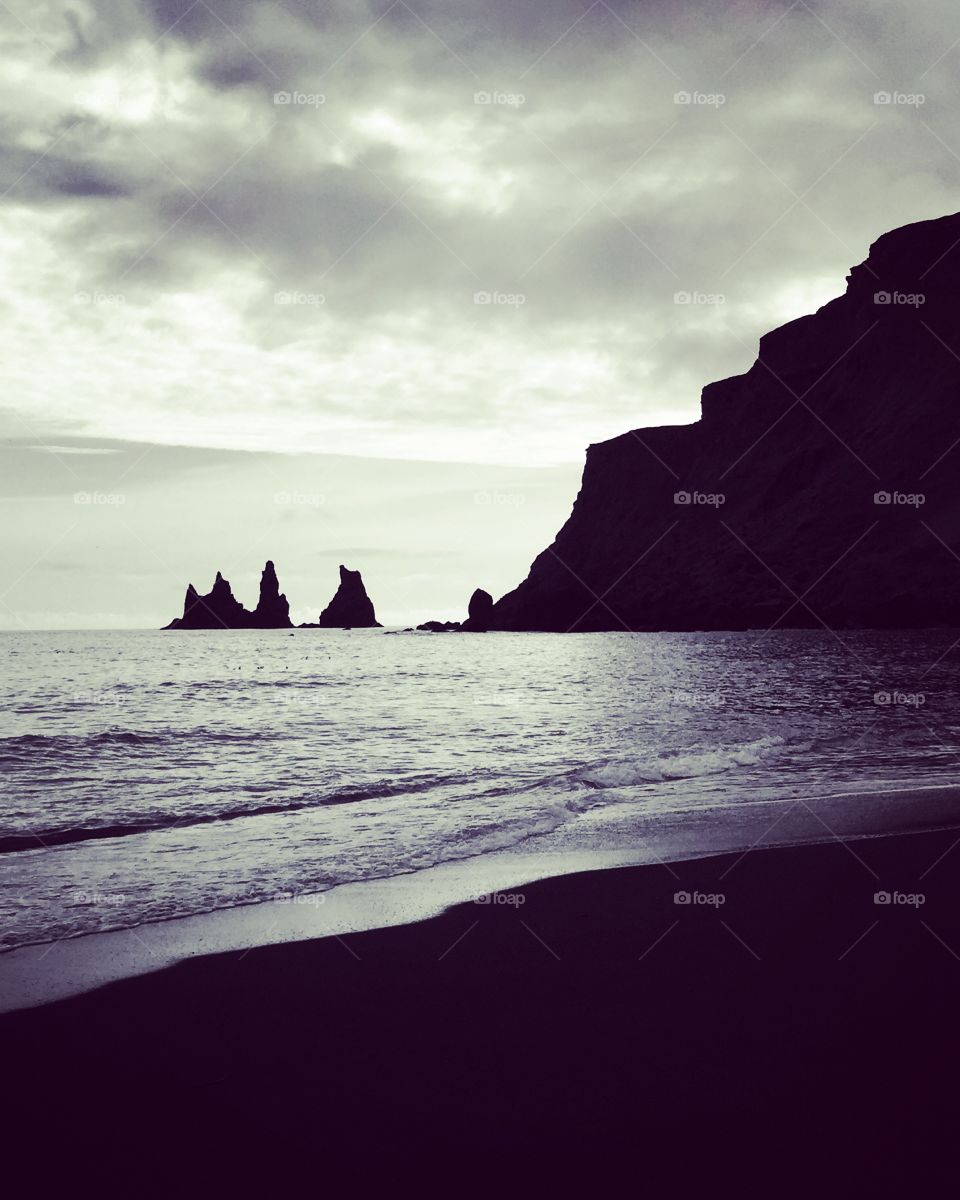 Black sand beach in Iceland 